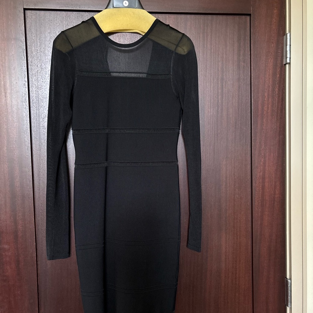 Nicole Miller Artelier black mesh cocktail dress